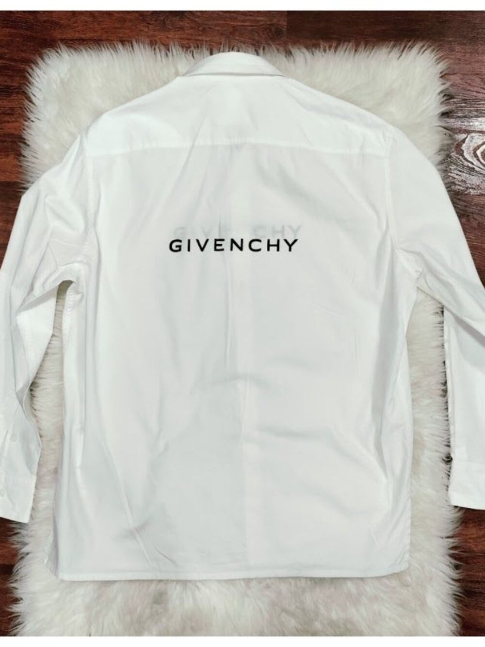 Givenchy Mens Classic Fit M White Cotton Button-Up Shirt With Logo Design - Picture 2 of 16